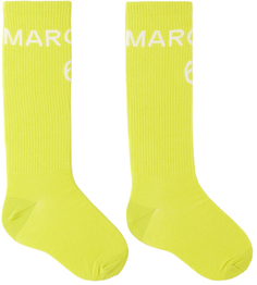 Детские желтые жаккардовые носки MM6 Maison Margiela