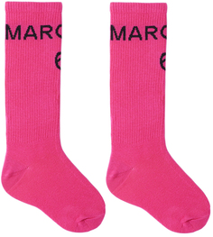 Детские розовые жаккардовые носки MM6 Maison Margiela