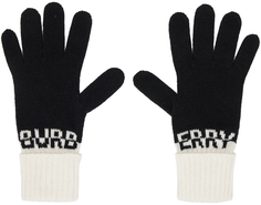 Черно-белые двухцветные перчатки Burberry