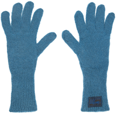 Синие матовые перчатки Raf Simons