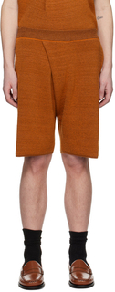 Оранжевые шорты со складками Bianca Saunders