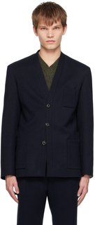 Темно-синий пиджак с Y-образным вырезом Maison Margiela