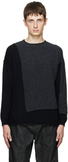 Серо-черный свитер со вставками Isabel Benenato