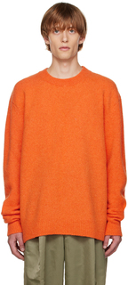 Оранжевый свитер с круглым вырезом Dries Van Noten