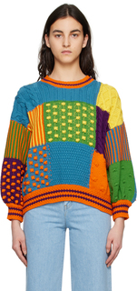 Разноцветный свитер Kenzo Paris в технике пэчворк