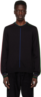 Черный свитер в спортивную полоску PS by Paul Smith