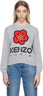 Серый - Свитер с цветочным принтом Kenzo Paris Boke