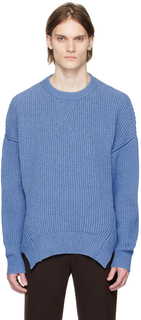 Синий свитер с круглым вырезом Jil Sander