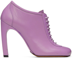Пурпурные туфли на низком каблуке со шнуровкой Dries Van Noten