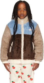 Детская коричнево-серая куртка в стиле колор-блок TINYCOTTONS