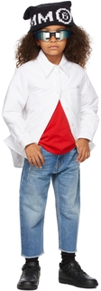 Детская белая стеганая рубашка на пуговицах MM6 Maison Margiela