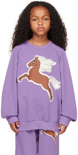 Детская фиолетовая толстовка с лошадьми Mini Rodini