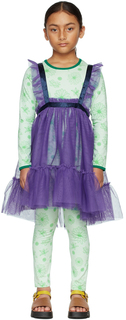 Детское фиолетовое платье с фартуком Mardi Mercredi Les Petits