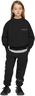 Детская черная толстовка-пуловер Essentials