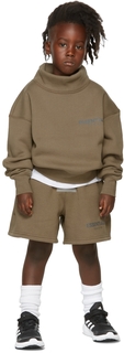 Детские серо-коричневые флисовые шорты Essentials