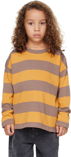 Детская футболка в коричневую и оранжевую полоску Main Story