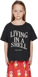 Детская серая футболка \Living In A Shell\&quot;&quot; Bobo Choses