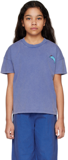 Детская фиолетовая выстиранная футболка с изображением дельфина The Campamento
