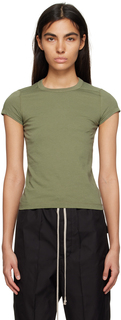 Зеленая укороченная футболка уровня Rick Owens