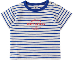 Детская футболка в бело-синюю полоску Petit Bateau