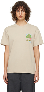 Бежевая футболка с изображением яблони JW Anderson