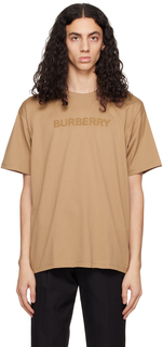 Коричневая футболка свободного кроя Burberry