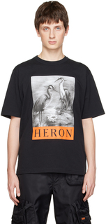 Черная футболка с рисунком Heron Preston