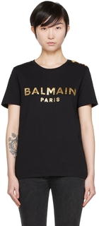 Черная футболка из органического хлопка Balmain