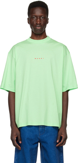 Зеленая свободная футболка Marni