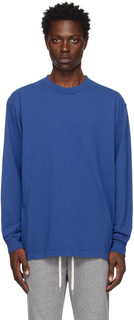 Синяя университетская футболка с длинным рукавом John Elliott