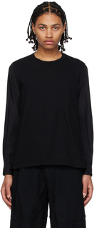 Черная футболка с длинным рукавом со вставками Black Comme des Garçons