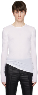 Белая футболка с длинным рукавом с необработанными краями SAPIO