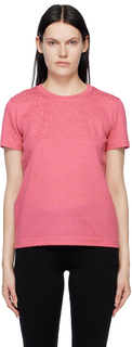 Розовая футболка со сплошным узором Moschino