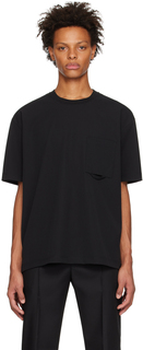 Черная футболка с круглым вырезом Solid Homme