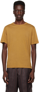 Светло-коричневая футболка с оверлоком Dries Van Noten