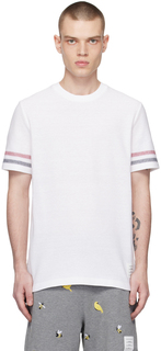 Белая футболка с круглым вырезом Thom Browne