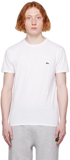 Белая футболка с круглым вырезом Lacoste