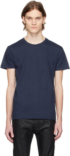 Круглая футболка темно-синего цвета Naked &amp; Famous Denim