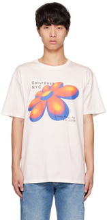 Белая футболка с ромашкой 3D Saturdays NYC