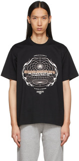 Черная футболка с рисунком глобуса Burberry