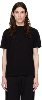 Черная футболка с воротником-стойкой Les Tien
