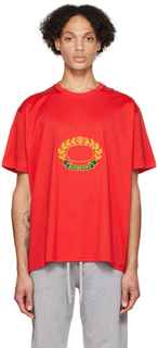 Красная футболка с вышивкой Burberry