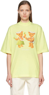 Желтая футболка с танцующим медведем Palm Angels