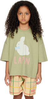 Детская футболка &apos;Lapin&apos; цвета хаки Jellymallow