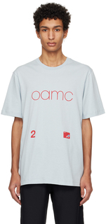 Синяя футболка с принтом OAMC