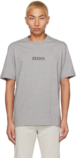 Серая футболка с рисунком ZEGNA