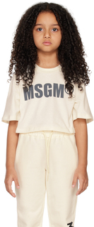 Детская укороченная футболка Off-White MSGM Kids