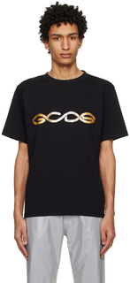Черная светоотражающая футболка GCDS