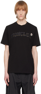 Черная футболка с нашивками Moncler