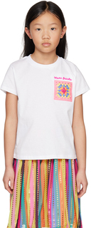 Детская белая футболка с карманом крючком Marc Jacobs